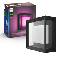 Kinkiet Ogrodowy LED Lampa Zewnętrzna Elewacyjna 15.2W 1140lm IP44 White and Color Ambiance RGB + TW Czarna Inteligentna SMART Zigbee Bluetooth Econic Philips HUE