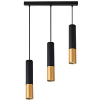 Lampa Wisząca Sufitowa KEON 3xGU10 Regulowana Czarno-Złota MASTERLED