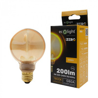 Żarówka LED Kula G80 E27 4W 200lm 1800K Ciepła FILAMENT Dekoracyjna ZERO Ecolight