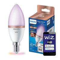 Żarówka LED E14 Świeczka C37 4.9W = 40W 470lm 2200-6500K RGB + TW Inteligentna SMART WiFi Bluetooth Aplikacja WiZ Philips