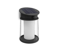 Kinkiet Ogrodowy Lampa Solarna Elewacyjna Zewnętrzna LED 3.2W 470lm 2700K IP44 z Czujnikiem Ruchu i Zmierzchu Czarna Juda Ultra Efficient Philips