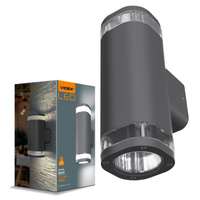 Kinkiet Ogrodowy Lampa Elewacyjna Zewnętrzna IP54 2x GU10 Szara BRUNO Videx