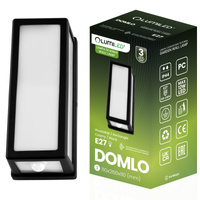 Lampa Ogrodowa Kinkiet Elewacyjny E27 Prostokątny Czujnik Ruchu DOMLO LUMILED