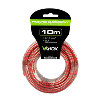 Przewód Kabel Głośnikowy CCA 2x1,50 10m Czarny Vayox