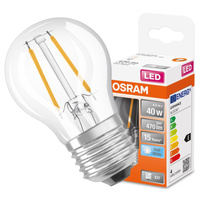 Żarówka LED P45 Kulka E27 4W = 40W 470lm 4000K Neutralna 300° Retrofit Filament CLASSIC Osram