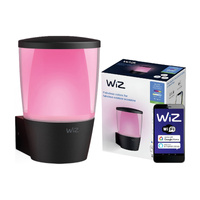 Kinkiet Ogrodowy LED Lampa Zewnętrzna 8.5W 650lm 2700-5000K RGB + TW Czarna Okrągła Inteligentna SMART WiFi Bluetooth Aplikacja ELPAS WiZ