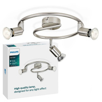 Lampa Sufitowa Reflektor 3x GU10 nikiel Limbali Philips