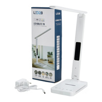 Lampka Biurkowa Stołowa LED 7W 460lm CCT 120° Biała Noblite Kobi