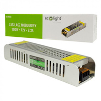 Zasilacz Modułowy do Taśm LED 100W 12V 8.33A IP20 SLIM Ecolight