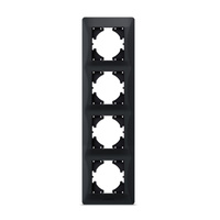 Ramka Pozioma do Gniazdek Poczwórna Natynkowa Czarna BINERA VIDEX