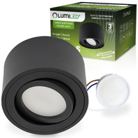 Oprawa Natynkowa HALOGENOWA Tuba Spot Ruchoma Okrągła Czarna 50mm + Wkład LED 7W 3000K  AMAT-S LUMILED