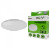 Czujnik Ruchu i Zmierzchu Czujnik Obecności PIR Natynkowy Sufitowy Biały 3m 360° CO Ecolight