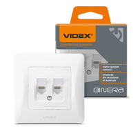 Gniazdo Podwójne Komputerowe RJ45 Natynkowe Białe BINERA VIDEX