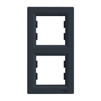 Ramka 2-krotna Pionowa Do Gniazda Podwójna Asfora Antracyt