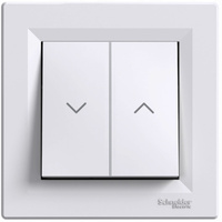 Włącznik Żaluzjowy Roletowy z Ramką Podwójny Asfora Biały