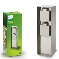 Elektryczny Słupek Ogrodowy 23cm 2x Gniazdko 230V IP44 Rock Philips