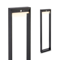 Lampa Solarna Ogrodowa LED Stojąca Ozdobna Słupek Czujnik Ruchu i Zmierzchu IP54 4000K