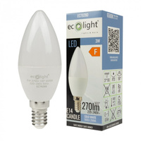 Żarówka LED Świeczka B37 E14 3W 270lm 6500K Zimna Ecolight