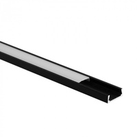 Profil Aluminiowy LED Natynkowy Czarny 1m z Kloszem Mlecznym do Taśm LED + Zaślepki seria N Ecolight