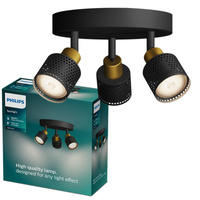 Lampa Sufitowa Reflektor 3x GU10 Czarna-Miedziana Niall Philips