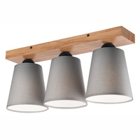 Lampa Sufitowa LULA 3xE27 Szara Dębowa LM-3.200 Lamkur