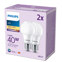 Zestaw 2x Żarówka LED E27 A60 4.9W = 40W 470lm 2700K Ciepła 180° PHILIPS