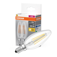 2x Żarówka LED B35 Świeczka E14 4W = 40W 470lm 2700K Ciepła 300° BASE Osram