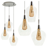 LAMPA WISZĄCA, SUFITOWA Dyson 3xG9 przezroczysta GLAMOUR