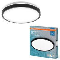 Plafon LED Łazienkowy Lampa Sufitowa Natynkowa 18W 1150lm 3000-4000K Neutralna 110° Czarna Bathroom Ceiling CCT IP44 Osram