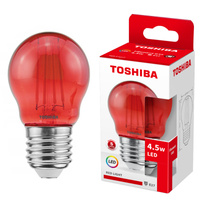 Żarówka LED E27 G45 4,5W = 40W Czerwona Filament TOSHIBA