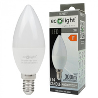 Żarówka LED Świeczka B37 E14 3W 270lm 4000K Neutralna Ecolight