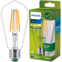 Żarówka LED E27 Edison ST64 4W = 60W 840lm 210lm/W 2700K Ciepła 300° KLASA A UltraEfficient Philips
