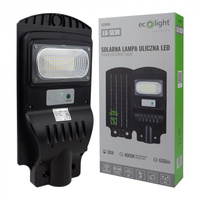 Lampa Solarna Uliczna LED 30W 650lm 4000K Neutralna IP65 z Czujnikiem Ruchu i Zmierzchu ECONOMY Ecolight