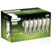 Zestaw 6x Żarówka LED Edison ST64 E27 8W = 60W 880lm 4000K Neutralna 360° Filament LUMILED