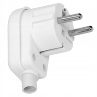 Wtyczka Elektryczna Kątowa Wtyk UNI-SCHUKO z Uziemieniem Rozbieralna Biała ORNO