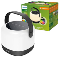 Lampa Solarna Przenośna LED 1.2W 80lm 3000K Czarna Alula Philips
