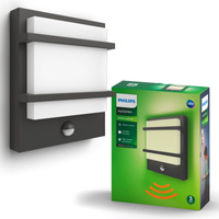 Lampa Ogrodowa LED Kinkiet Elewacyjny PETRONIA IR myGarden 12W 2700K IP44 z Czujnikiem Ruchu Antracyt PHILIPS