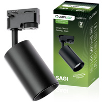 Reflektor Szynowy GU10 Czarny SAGI Lampa do Szynoprzewodów Jednofazowych LUMILED