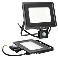 Naświetlacz LED Zewnętrzny Ogrodowy 50W 4250lm 6500K Zimny 120° z Czujnikiem Ruchu i Zmierzchu IP65 Czarny MHC Kobi