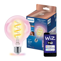 Żarówka LED E27 Kula G95 6.3W = 40W 470lm 2200-6500K RGB + TW FILAMENT Inteligentna SMART WiFi Bluetooth Aplikacja WiZ Philips