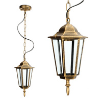 Lampa Sufitowa Wisząca Ogrodowa Zewnętrzna Zwis E27 Złota IP54 LO 4105 Kobi