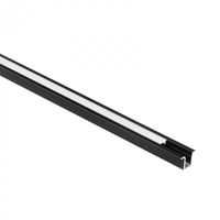 Profil Aluminiowy LED Wpuszczany Podtynkowy Czarny 1m z Kloszem Mlecznym do Taśm LED + Zaślepki seria PW Ecolight