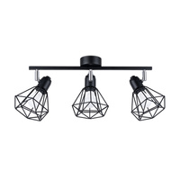 Lampa Sufitowa Listwa Oświetleniowa 3x E14 Żyrandol Geometryczna Geometryczna Czarna Nowoczesna Artemis Sollux