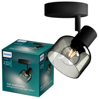 Lampa Ścienna Sufitowa Kinkiet E14 LED Czarna Sleet Philips