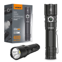 Latarka Ręczna Akumulatorowa LED 20W 4000lm 6 Trybów Pracy USB-C Wodoszczelna IP68 Videx