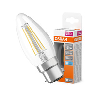 Żarówka LED B35 Świeczka B22d 4W = 40W 470lm 4000K Neutralna 300° Retrofit Filament CLASSIC Osram