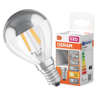 Żarówka LED P45 Kulka E14 4W = 31W 350lm 2700K Ciepła 300° Srebrna Retrofit Filament CLASSIC Osram