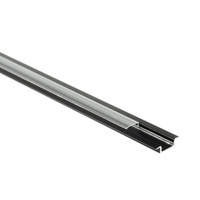Profil Aluminiowy LED Wpuszczany Podtynkowy Czarny 1m z Kloszem Przezroczysty do Taśm LED + Zaślepki seria P Ecolight