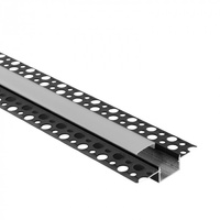 Profil Aluminiowy LED do Płyt GK Gipsowych REGIPS Szeroki Wpuszczany Podtynkowy Czarny 1m z Kloszem Mroźnym do Taśm LED + Zaślepki seria GPS Ecolight