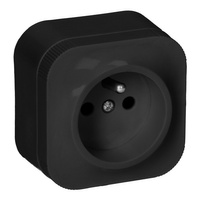 Gniazdo Pojedyncze Elektryczne Ścienne Natynkowe ToDo z Bolcem IP20 ORNO CZARNY